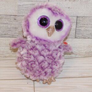 TY PURPLE WHITE OWL PLUSH STUFFED ANIMAL *Y